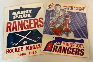 lot 187 image: St. Paul Rangers (2) Vintage Hockey Programs 1964-65 and 1965-66