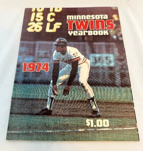 lot 192 image: 1974 Minnesota Twins Vintage Yearbook With Rod Carew