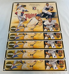 lot 194 image: (5) Minnesota Twins World Series Heroes Limited Edition Prints August 23, 1992 Baseball