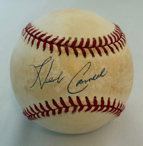lot 18B image: Herb Carneal Signed Baseball Rawlings OALB Bugig Ball With Case - Minnesota Twins