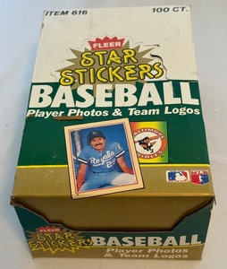 lot 182A image: 1983 Fleer Star Stickers 36 Pack Card Box