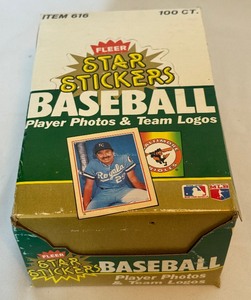 lot 172A image: 1983 Fleer Star Stickers 36 Pack Card Box