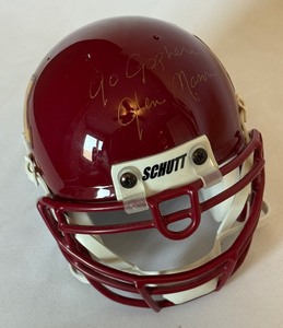 lot 180A image: Glen Mason Signed University of Minnesota Mini Football Helmet