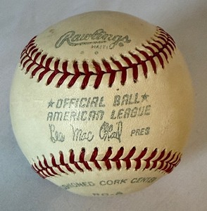 lot 190A image: Vintage Rawlings OALB Mac Phail Baseball With Holder