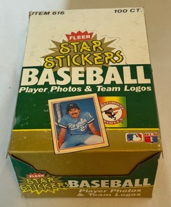 lot 194A image: 1983 Fleer Star Stickers 36 Pack Card Box