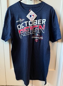 lot 200A image: Minnesota Twins T-Shirt New Size Large 2019 AL Central Division Champions October Reign
