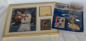 lot 203 image: Cal Ripken Jr. Framed Numbered Photo and 1997 Starting Lineup Baseball Figure