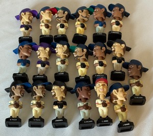 lot 206 image: (19) Mini Bobblehead 2002 Baseball Star Players - Ichiro, Chipper, Piazza, Bagwell, Sosa, Martinez and More