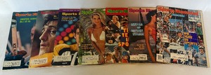 lot 220 image: (7) Vintage Hockey, Swimsuit, and Misc Sports Illustrated Magazines 1970-1982