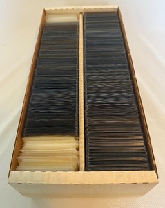 lot 205A image: 2-Row Box Full of Toploader and Penny Sleeves - Baseball Cards