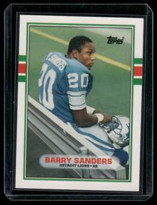 lot 13B image: Barry Sanders RC 1989 Topps Traded #83T Rookie Football Card