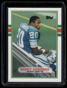 lot 40B image: Barry Sanders RC 1989 Topps Traded #83T Rookie Football Card