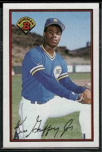 lot 42B image: Ken Griffey Jr RC 1989 Bowman #220 Rookie Baseball Card