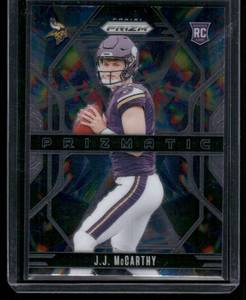 lot 46B image: JJ McCarthy RC 2024 Prizm Prizmatic #8 Rookie Minnesota Vikings Football Card