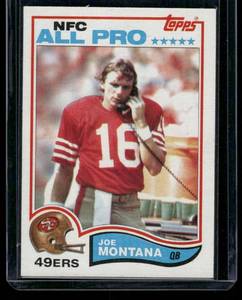 lot 70B image: Joe Montana 2nd Year 1982 Topps #488 Vintage Football Card