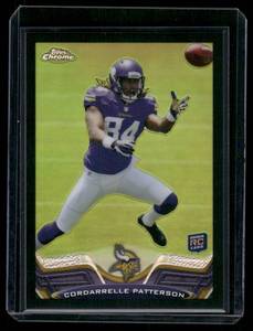 lot 77B image: Cordarelle Patterson RC Refractor 299 2013 Topps Chrome #19 Rookie Minnesota Vikings Football Card
