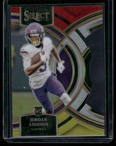 lot 78B image: Jordan Addison RC Die Cut Premier 2023 Select #194 Rookie Minnesota Vikings Football Card