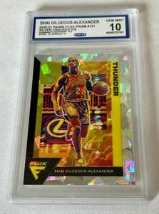 lot 12B image: Shai Gilgeous Alexander Gem Mint 10 2020-21 Flux Prizm Silver Crackerd Ice #121 Basketball Card