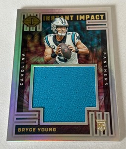 lot 75B image: Bryce Young RC Relic 2023 Illusions Instant Impact #II-BYC Rookie Football Card