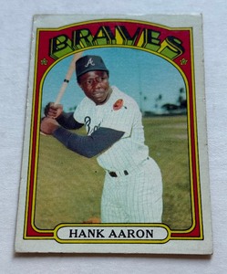 lot 98B image: Hank Aaron 1972 Topps #299 Vintage Baseball Card
