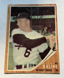 lot 100B image: Al Kaline 1962 Topps #150 Vintage Baseball Card
