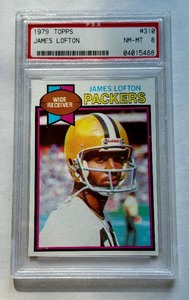 lot 104B image: James Lofton RC PSA 8 NM-MT 1979 Topps #310 Rookie Vintage Green Bay Packers Football Card
