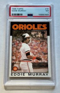 lot 106B image: Eddie Murray PSA 7 NM 1986 Topps #30 Baseball Card