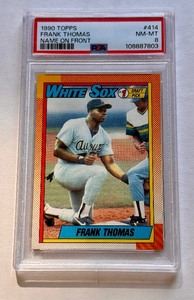 lot 113B image: Frank Thomas RC PSA 8 NM-MT 1990 Topps #414 Rookie Baseball Card