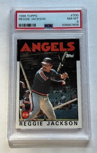 lot 117B image: Reggie Jackson PSA 8 NM-MT 1986 Topps #700 Baseball Card