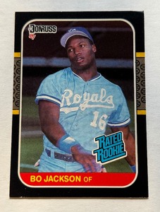 lot 118B image: Bo Jackson RC 1987 Donruss Rated Rookie #35 Baseball Card