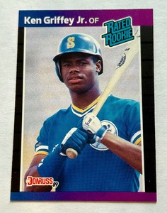 lot 119B image: Ken Griffey Jr. RC 1989 Donruss Rated Rookie #33 Baseball Card