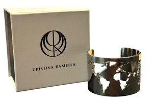 lot 10H image: Cristina Ramella World Map Cuff Bracelet in Original Box
