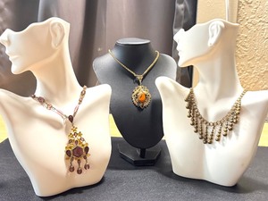 lot 30H image: Collection of 3 Vintage Necklaces with Ornate Designs
