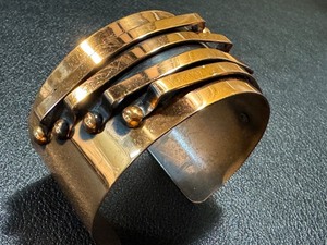 lot 31H image: Copper Cuff Bracelet and Clip Earrings Set