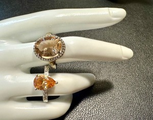 lot 43G image: Set of 2 Sterling Silver Rings by Stauer - Sizes 7.75 and 9