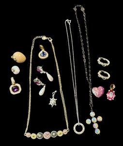 lot 46G image: Collection of Fashion Jewelry including Sterling Silver Joy Pendant and Austrian Crystal Cross
