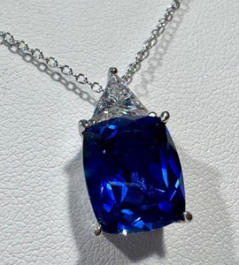 lot 11J image: Vanna K Sterling Silver Necklace with Blue and Clear Gemstones