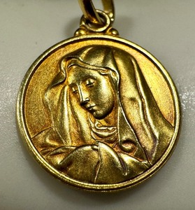 lot 14N image: Vintage 18K Gold Madonna Pendant