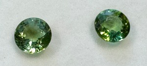 lot 27J image: Pair of 7mm Nigerian Green Tourmaline Stones