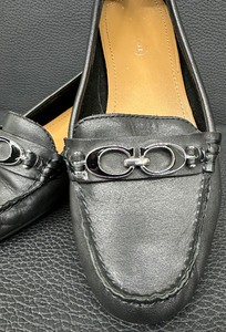 Coach Fortunata Women's Black Leather with Black & Silver Coach Buckle - Size 6.5M