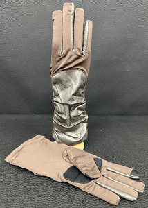 lot 38 image: Echo Womens Brown and Metallic Brown Leather with Wool & Cashmere Lining Gloves - Size M