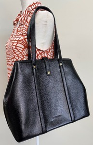 lot 35 image: Citi Collective Black Vegan Leather Tote with Gold Accents