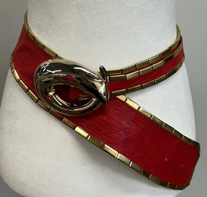 lot 20 image: Vintage Cache Red and Gold Belt