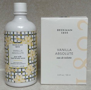 lot 45 image: Beekman 1802 Vanilla Absolute Hand & Body Lotion and Eau de Toilette Set