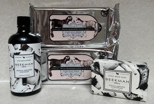 lot 28 image: Beekman 1802 Goat Milk Skincare Set with Lotion, Soap, and Cleansing Wipes
