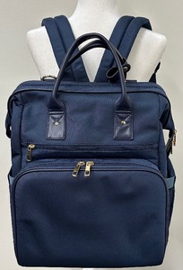 lot 111 image: Citi Collective Blue Multi-Pocket Laptop Faux Vegan Leather Backpack with USB Charging Port and Dual Handles