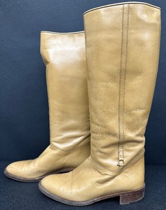 Gucci Made in Italy Tan Leather Tall Riding Boots Size 38