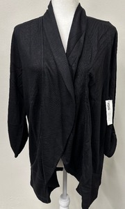 lot 97 image: Chicos Zenergy Open Front Black Cardigan Jacket Size 2 - NWT
