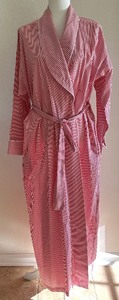 lot 75 image: Valentino Intimo for Neiman Marcus Red Striped Robe with Belt
