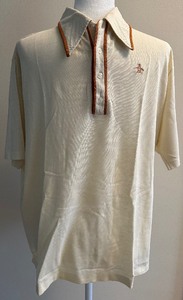 lot 104 image: Grand Slam Cream Polo Shirt with Brown Trim and Penguin Logo